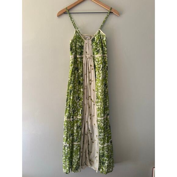 HANNAH artwear green spaghetti strap maxi dress size small - Picture 1 of 8